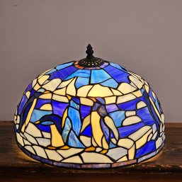 Kip Trienens Brilliant Stained-Glass Design Custom Made Hanging Light Depicts Penguins 10 X 14  #4