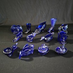 Lot Of Vintage Cobalt Blue Glass Collectibles #30