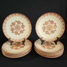 Set Of 14 Knowles China'Brown Hen Party' Dishes  #38