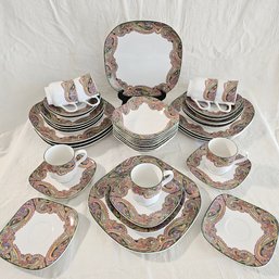 Persian Palace China By Sango Quadrille 8 Large Dish, 8 Salad Dish, 8 Soup Dish, 9 Saucers And 7 Mugs  #55