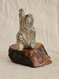 Canadian Soapstone Hunter Carving  #67