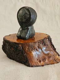 Unique Inuit Sculpture Stone Carved By Local Artist  #84