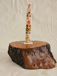 20th Century Northwest Coast Hand Carved Totem Pole  #96