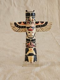 Native American Hand Carved And Hand Painted Totem Pole   #117