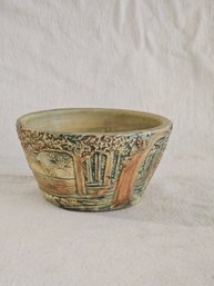 Rare Antique Weller Art Pottery Bowl Signed #135