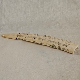 Antique Scrimshaw Cribbage Board #142