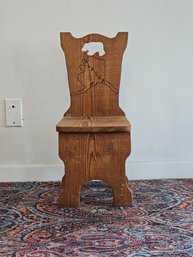 Vintage Wood Carving Chair From Alaska #164