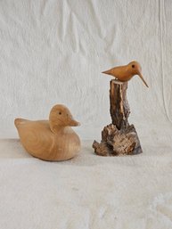 Lot Of Vintage Wooden Bird And Duck Carvings #178