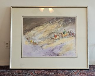 Large 33 X 41 Beautiful Painting By Ken Nishi 'Winter's Journey' Signed And Dated 1987 #183