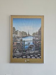 28 X 20 Beautiful Amsterdam Painting Signed, Dated And Framed #185