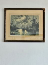 18 X 21.5 Claude Dowal Vintage Lithograph Framed #200