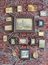 A Group Of Seventeen Miniature Paintings/wall Art  #219