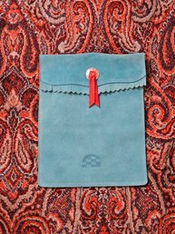 Turquoise Suede Envelope Bag/wallet #289