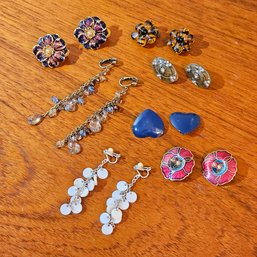 Lot Of 7 Vintage Clip-On Earrings #341