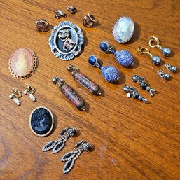 Lot Of Vintage Clip-On Earrings And Brooches  #351