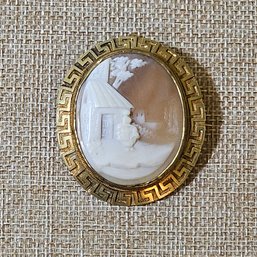 Antique 10K Yellow Gold Cameo Brooch 13.78 Grams  #360