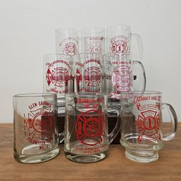 Lot Of 9 Vintage Beer Glass Mugs #21
