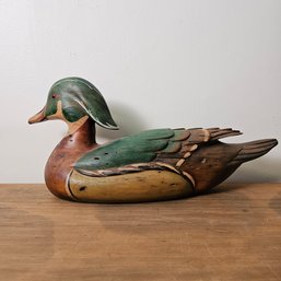 Wooden Duck Decoy Ducks Unlimited Special Edition 1988-1989 Signed Tom Taber #47