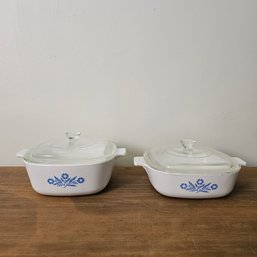 Lot Of 2 Corning Ware Lidded Casserole Dishes  #61