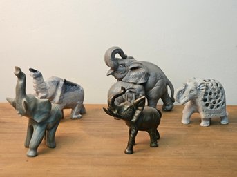 Collection Of Elephant Decor: Bronze, Onyx Elephants, Handcrafted And Ceramic Elephants  #103