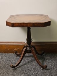 English Regency Mahogany And Leather Top Side Table #124