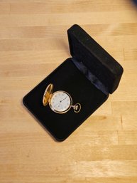 Antique Elgin 14K Solid Gold And Diamond Engraved Pocket Watch Double Case - Runs Perfectly