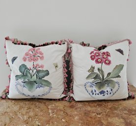 Beautiful Pair Of Hand Made Floral Pillows  #14