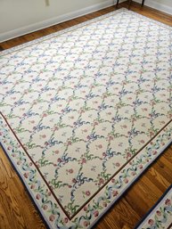 Elegant Stark Large Carpet In Excellent Condition Ivory Floral Wool Carpet 144 1/2' X 108 1/2' #48