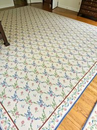 Elegant Stark Large Carpet In Excellent Condition Ivory Floral Wool Carpet 144 1/2' X 108 1/2' #52