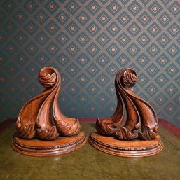 Pair Of Carved Wood Wall Sconces/shelves #78