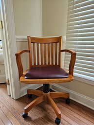 Swivel Wood Office Chair 35 1/2'H X 22 1/2'W X 18'D #7
