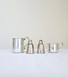 Lot Of Two Webster Sterling Silver Baby Cups And Vintage Mexican Silver Salt And Pepper Shakers  #27