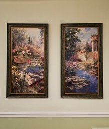 44 X 25 Lot Of Two Beautiful Garden Canvas Art Prints By Vail Oxley #56