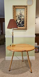 Custom - Made Country Table 23' X 29' , Candlestick Lamp 30' And Wall Frame #100