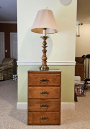 Vintage Maple Chest Of Drawers 29 1/2'H X 18'W X 18'D And Vintage Wooden Table Lamp  #107