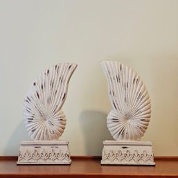 Pair Of Nautilus Shell Plaster Bookends #109