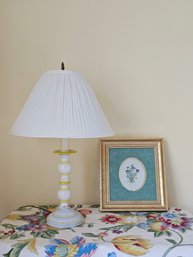 Vintage Table Lamp 22' And Beautiful Framed Print #124