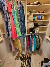 Women's Closet With Vintage Dresses, Blazers, Jackets, Lots Of Belts, Shoes Size 5, 5 1/2, Headbands,bags #166