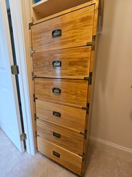 Campaign Style Maple 6-Drawer Tall Chest - Excellent Condition  #173
