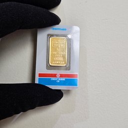 5 Gram Credit Suisse Gold Bar .9999 Fine #12