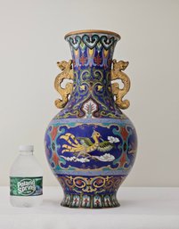 Early 20th Century Qing Dynasty Cloisonne Vase 13 In Mark On The Base #1