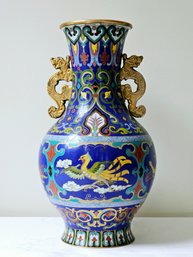 Early 20th Century Qing Dynasty Cloisonne Vase 13 In Mark On The Base #2