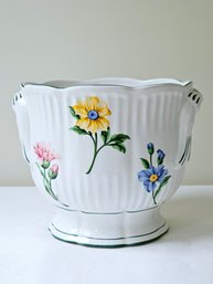 Tiffany Co Planter Cachepot Multicolored Hand Painted Floral Motif 7'H X 8.5'D  #7