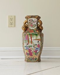 Hand Painted Chinese Vase Qianlong Four-character Seal Mark On The Bottom 14'H X 5'W X 4'D #10