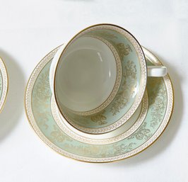 Wedgwood Tea Cup And Saucer Set Of 10 Fine Bone China England Green #19