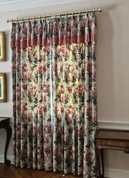 Beautiful Custom Made 2-Piece Floral Print Drapes 2 Panels #24