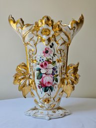 Antique French Porcelain Hand Painted Vase  #68