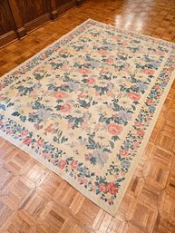 Stunning Stark Hand Made Needlepoint Floral Flower Pattern Carpet  103' X 71.5' #92