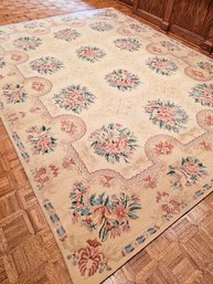 Vintage Hand Tufted Wool Stark Carpet Ivory Floral 142' X 105'  #94