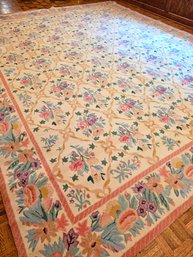 Beautiful Custom Made Wool Stark Carpet Floral Design 179' X 141.5'  #97